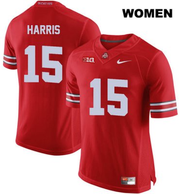 Women's NCAA Ohio State Buckeyes Jaylen Harris #15 College Stitched Authentic Nike Red Football Jersey FM20A70SY